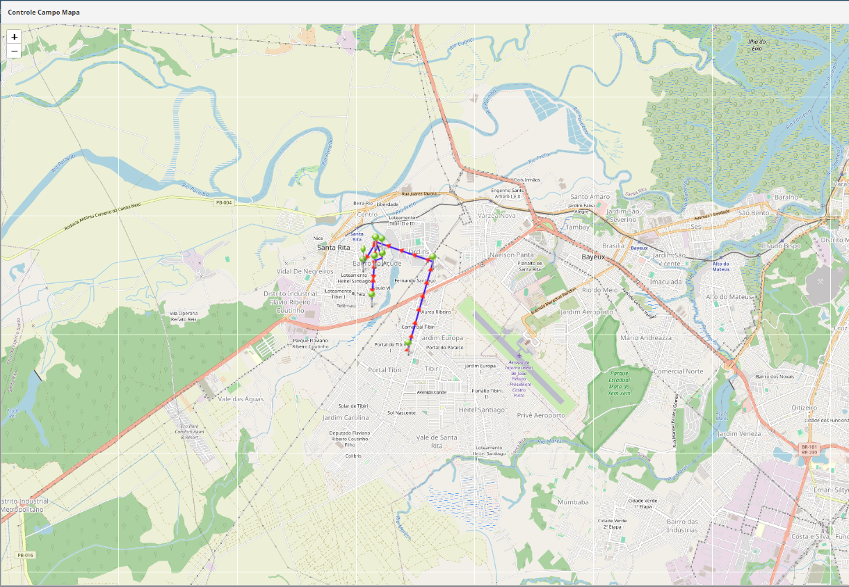 Mapa da cidade utilizado pelo VerSan no controle de campo
